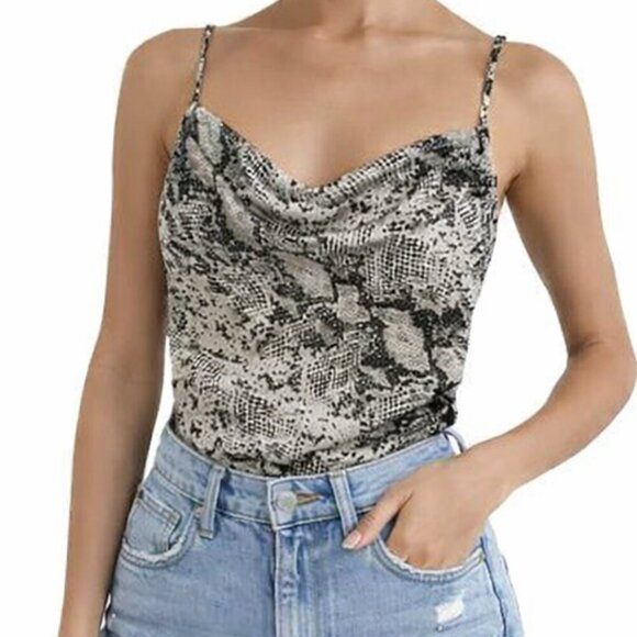 Kendall & Kylie Tops - Kendall & Kylie Snakeskin Print Cami Cowl Neck Adjustable Straps Women's XS